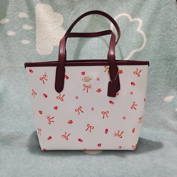 Coach Mini City Tote With Bow Tie Print - Picture 2 of 10